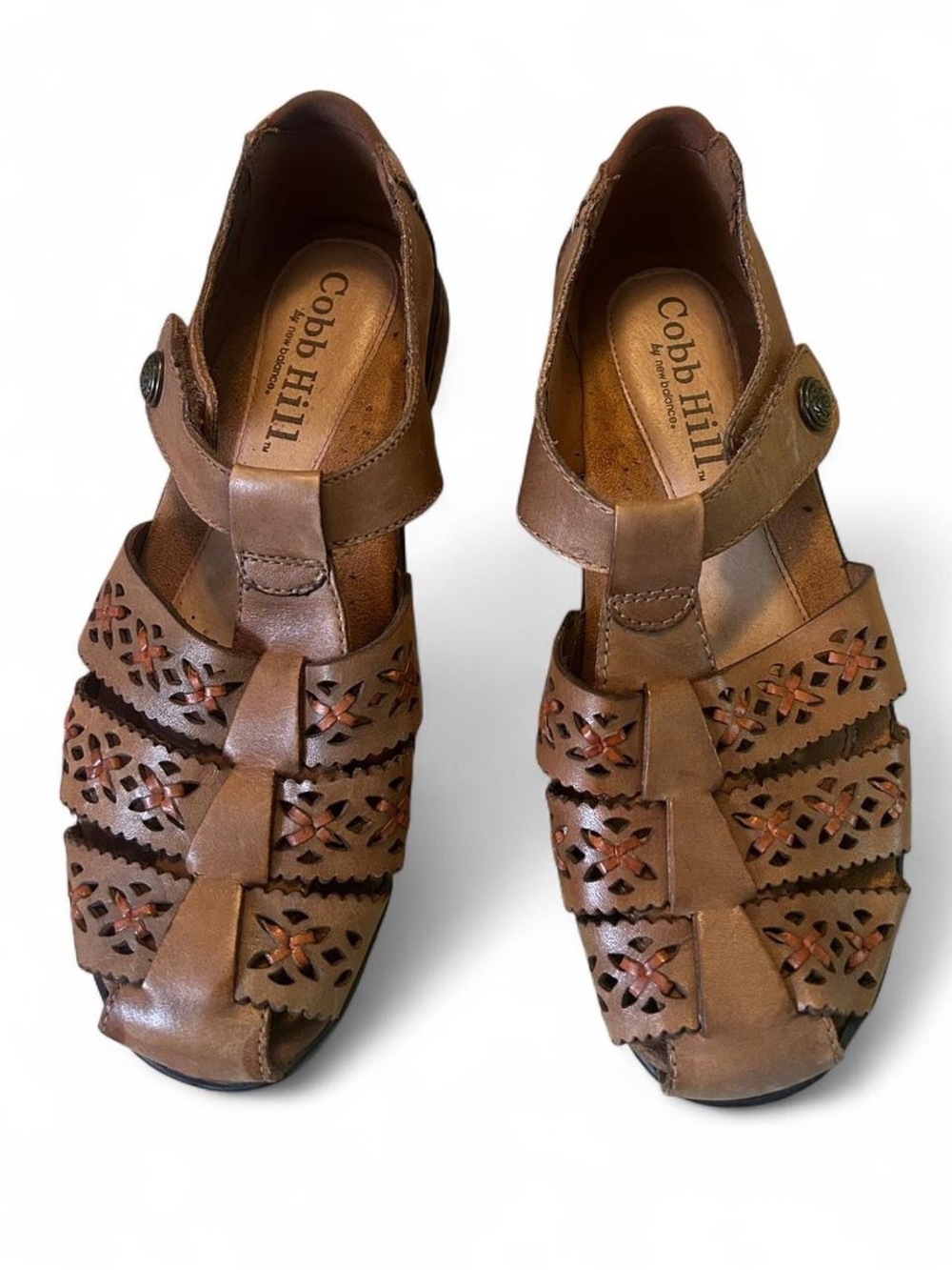 Cobb Hill Brown Leather Sandals Size 8 Comfort Cutout